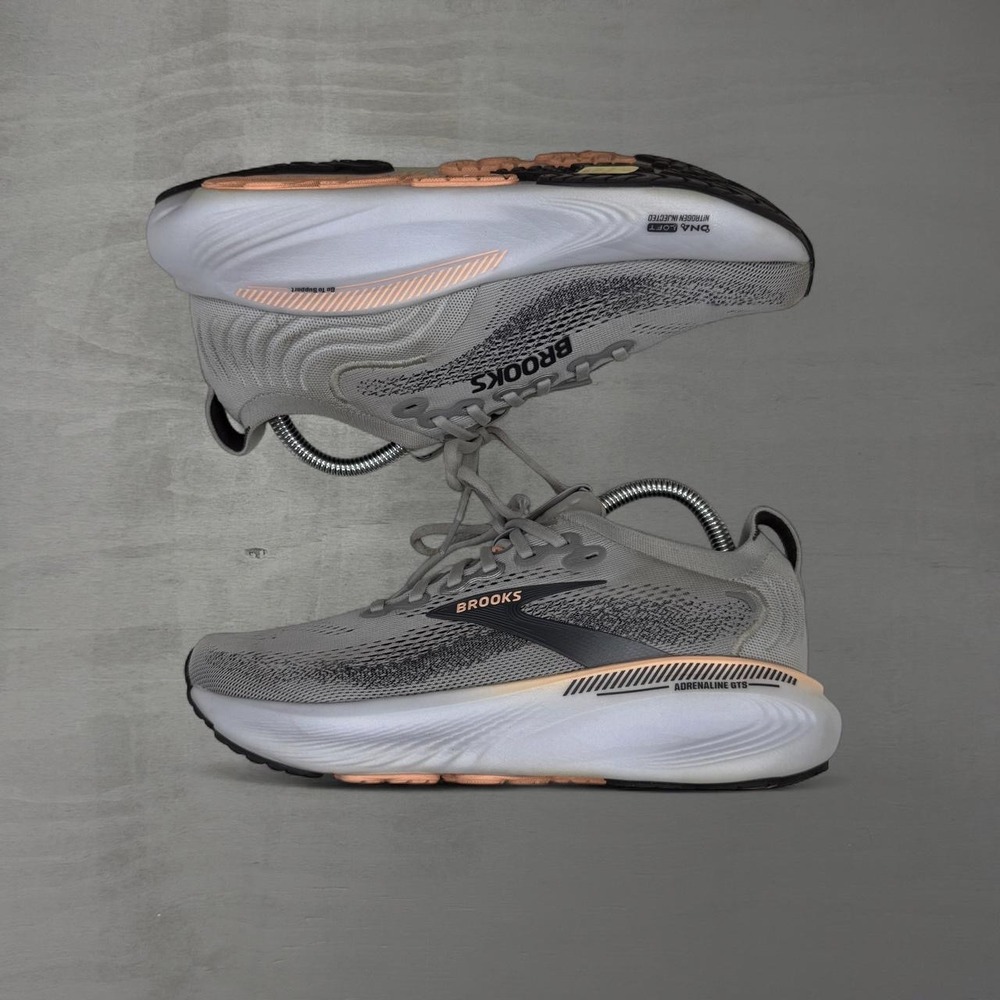 Brooks Adrenaline GTS 25 Running Shoes Grey Peach Wide D 8